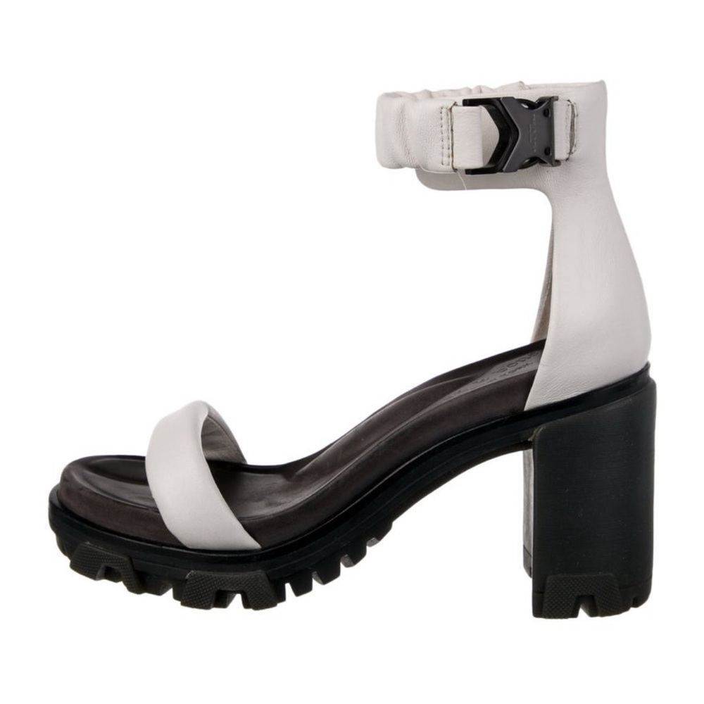 Rag & Bone White and Black Block Heel Sandals
